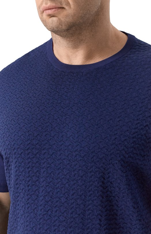 Джемпер из хлопка и шелка Stefano Ricci K212037G10/F26193 Синий  K212037G10/F26193 Фото 5