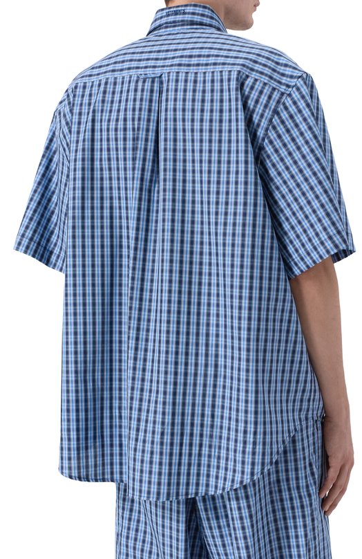 Хлопковая рубашка VETEMENTS ME76SH043N/26132 P0PLIN Синий  ME76SH043N/26132 P0PLIN Фото 4