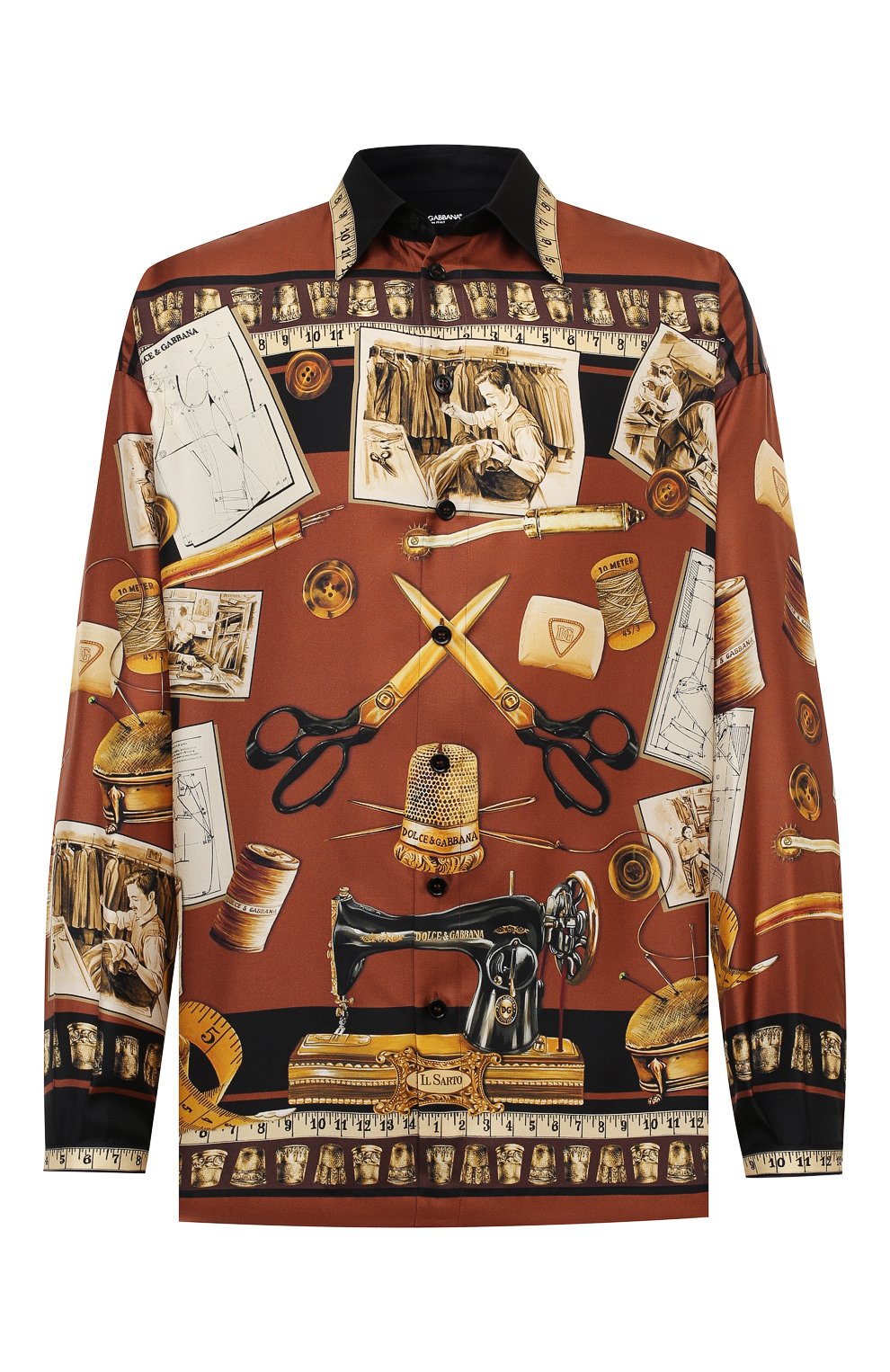 Шелковая рубашка DOLCE & GABBANA разноцветного цвета по цене 141000 руб., арт. G5IB9T/FI13Q, фото 1 Шелковая рубашка DOLCE & GABBANA, арт. G5IB9T/FI13Q, фото 1