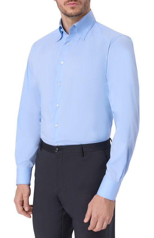 Хлопковая сорочка Zilli CLAB03M010813037U/N030 Голубой  CLAB03M010813037U/N030 Фото 3