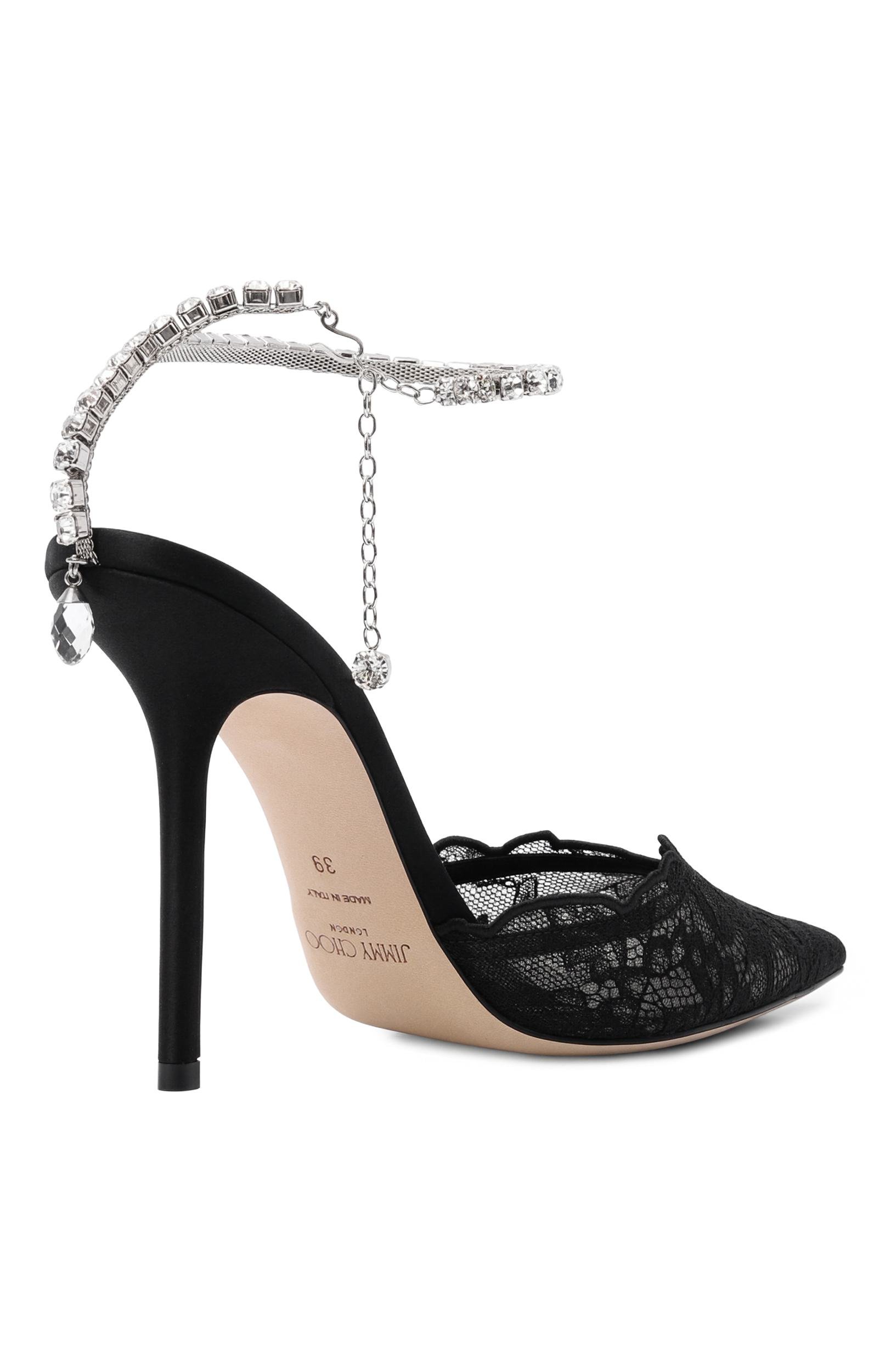 Текстильные туфли saeda 100 JIMMY CHOO черного цвета по цене 152000 руб., арт. SAEDA100GQV, фото 5 Текстильные туфли saeda 100 JIMMY CHOO, арт. SAEDA100GQV, фото 5