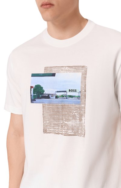 Хлопковая футболка BOSS ORANGE, арт. 50539180, фото 5