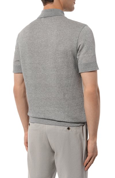 Поло из хлопка и льна ZEGNA, арт. UD372A7/D727, фото 4