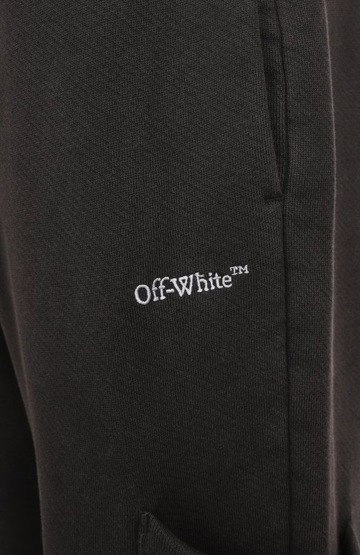 Хлопковые брюки Off-White 0WCH025S25FLE001 Чёрный  0WCH025S25FLE001 Фото 6