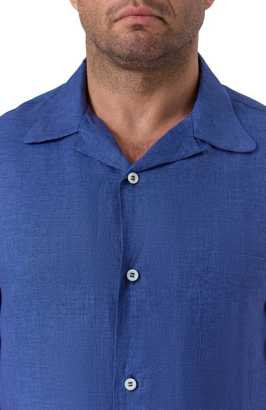 Льняная рубашка Brunello Cucinelli MM6950647 Синий  MM6950647 Фото 5