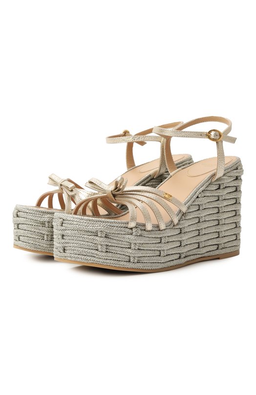 Кожаные босоножки VLogo Signature Valentino 6W0S0MH1/RPT Серебряный 6W0S0MH1/RPT