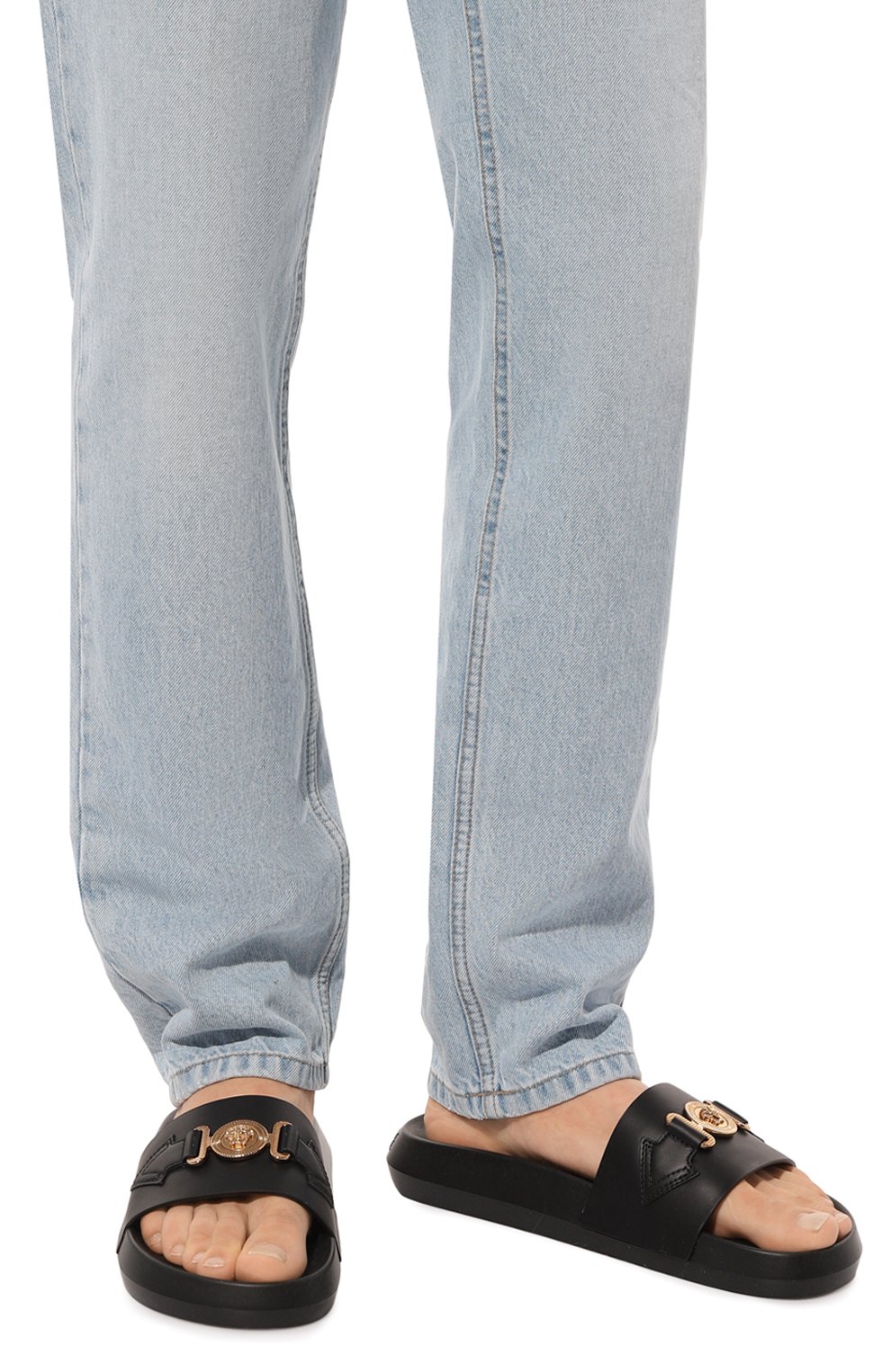 Кожаные шлепанцы VERSACE, арт. 1010628/DV46G, фото 3