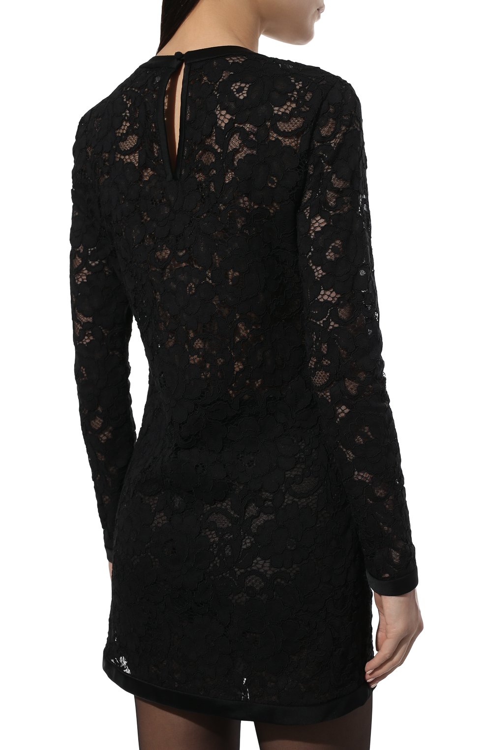 Платье из хлопка и вискозы SAINT LAURENT черного цвета по цене 289500 руб., арт. 661137/Y403K, фото 4 Платье из хлопка и вискозы SAINT LAURENT, арт. 661137/Y403K, фото 4