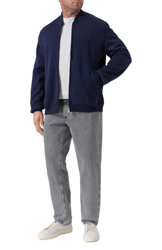 Толстовка из хлопка и кашемира Brunello Cucinelli MM8319072G Синий  MM8319072G Фото 2