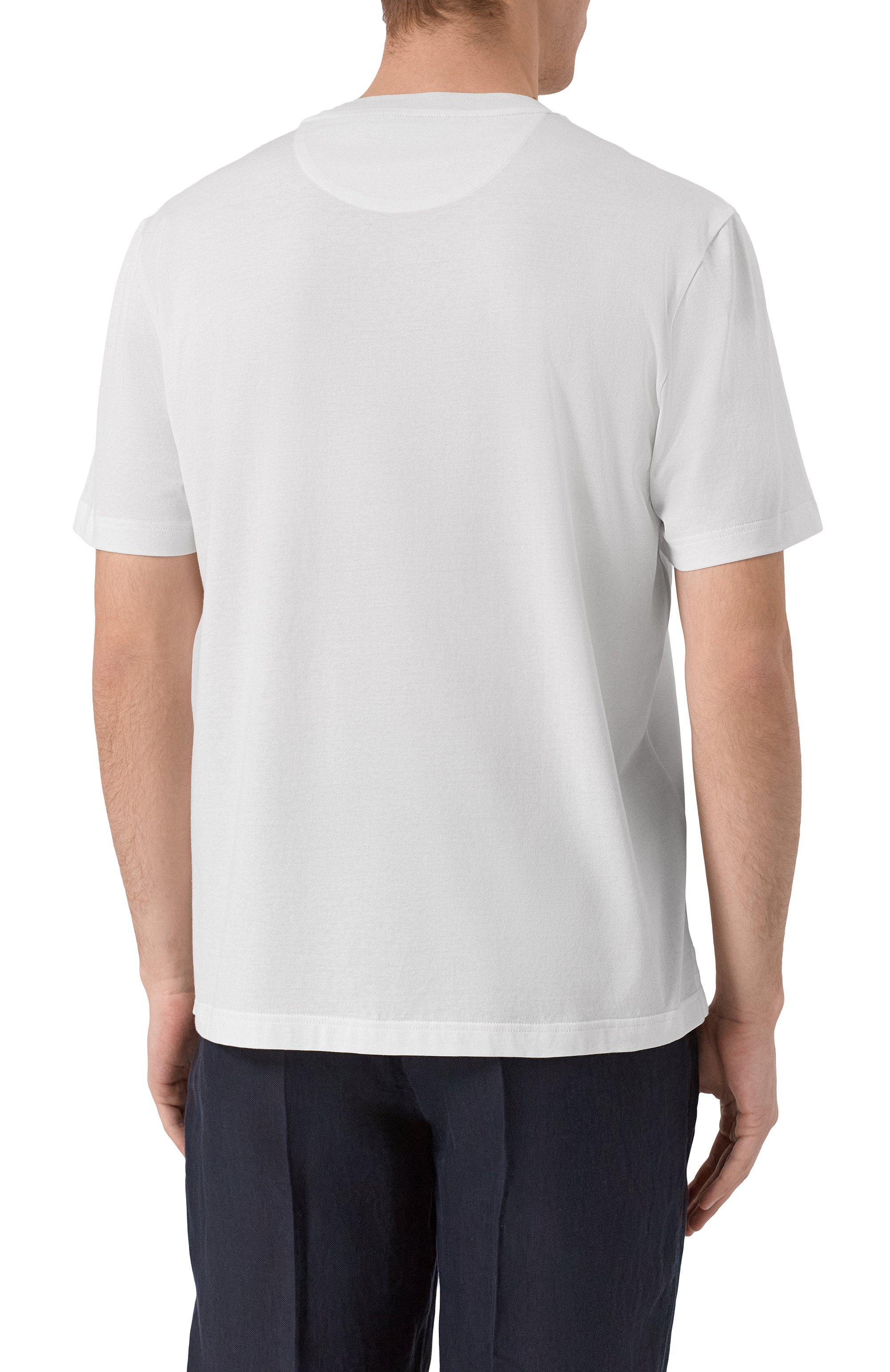 Хлопковая футболка BRIONI белого цвета по цене 66550 руб., арт. UJSY0L-OA613, фото 4 Хлопковая футболка BRIONI, арт. UJSY0L-OA613, фото 4