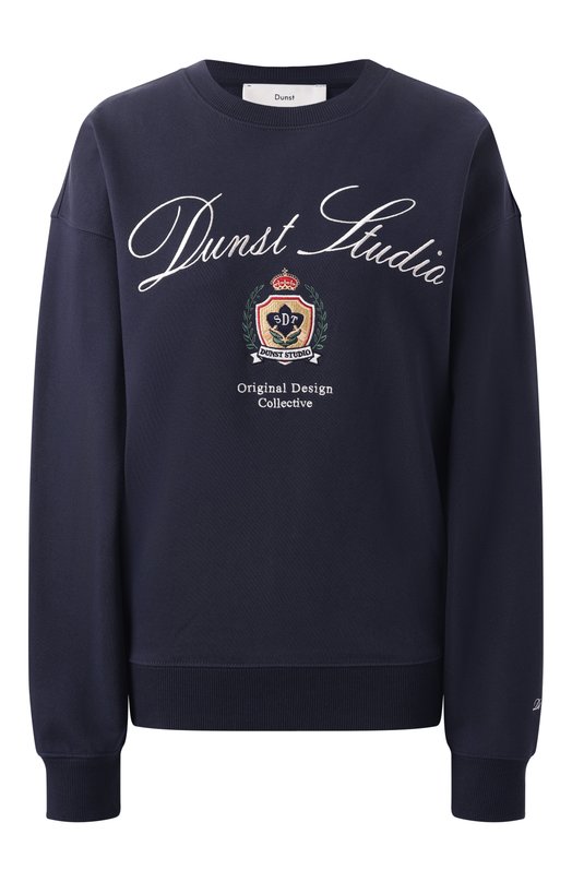 Хлопковый свитшот Dunst UDTS5A113N2 Синий UDTS5A113N2