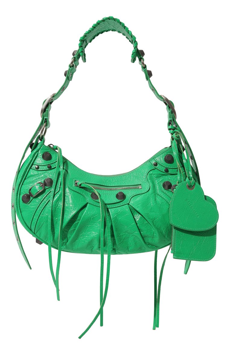 Женская сумка cagole BALENCIAGA зеленого цвета, арт. 671307/1VG9Y | Фото 1 (Ремень/цепочка: На ремешке; Размер: medium; Материал: Натуральная кожа)