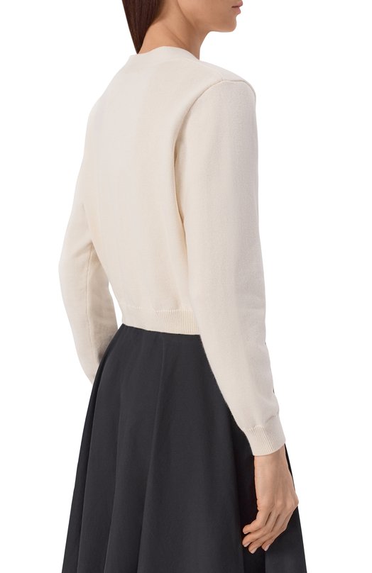 Кардиган из хлопка и кашемира Officine Generale S26WKNT311 Кремовый  S26WKNT311 Фото 4