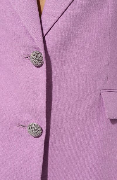 Льняной жакет ALINE фиолетового цвета по цене 28500 руб., арт. AL040701, фото 5 Льняной жакет ALINE, арт. AL040701, фото 5