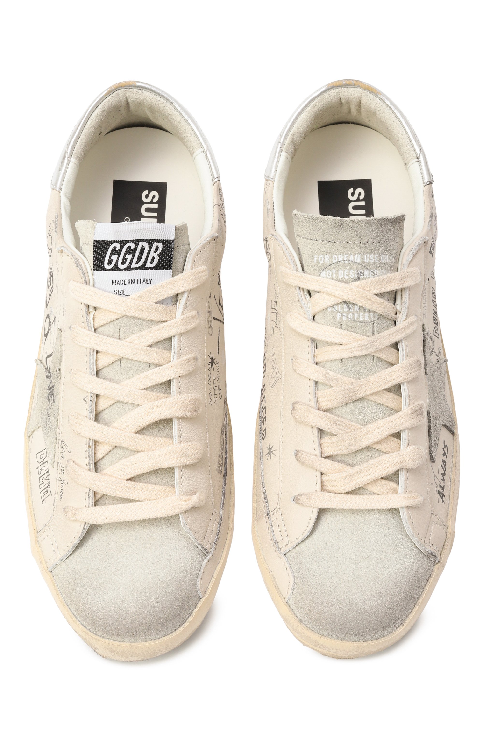 Кожаные кеды super star GOLDEN GOOSE DELUXE BRAND кремового цвета по цене 68400 руб., арт. GWF00101.F006889, фото 6 Кожаные кеды super star GOLDEN GOOSE DELUXE BRAND, арт. GWF00101.F006889, фото 6