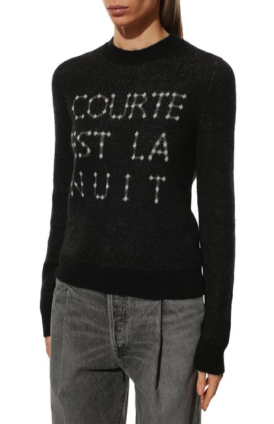 Пуловер SAINT LAURENT черного цвета по цене 79100 руб., арт. 586303/YAGZ2, фото 3 Пуловер SAINT LAURENT, арт. 586303/YAGZ2, фото 3