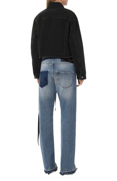 Женская джинсовая куртка MM6 черного цвета, арт. S52AM0285/S30743 | Фото 4 (Кросс-КТ: Куртка, Деним; Рукава: Длинные; Стили: Гранж; Материал сплава: Проставлено; Материал внешний: Хлопок, Деним; Драгоценные камни: Проставлено; Длина (верхняя одежда): Короткие)