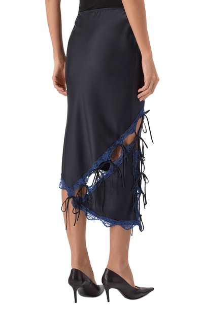 Атласная юбка DANIIL ANTSIFEROV синего цвета по цене 45000 руб., арт. DA_1610, фото 4 Атласная юбка DANIIL ANTSIFEROV, арт. DA_1610, фото 4