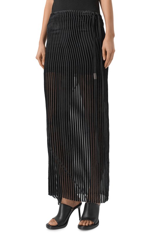 Юбка из вискозы и шелка Ann Demeulemeester B0010457/FA714 Чёрный  B0010457/FA714 Фото 3