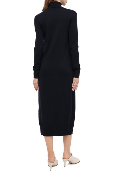 Шерстяное платье JIL SANDER темно-синего цвета по цене 72550 руб., арт. JSPR754054-WRY20058, фото 4 Шерстяное платье JIL SANDER, арт. JSPR754054-WRY20058, фото 4