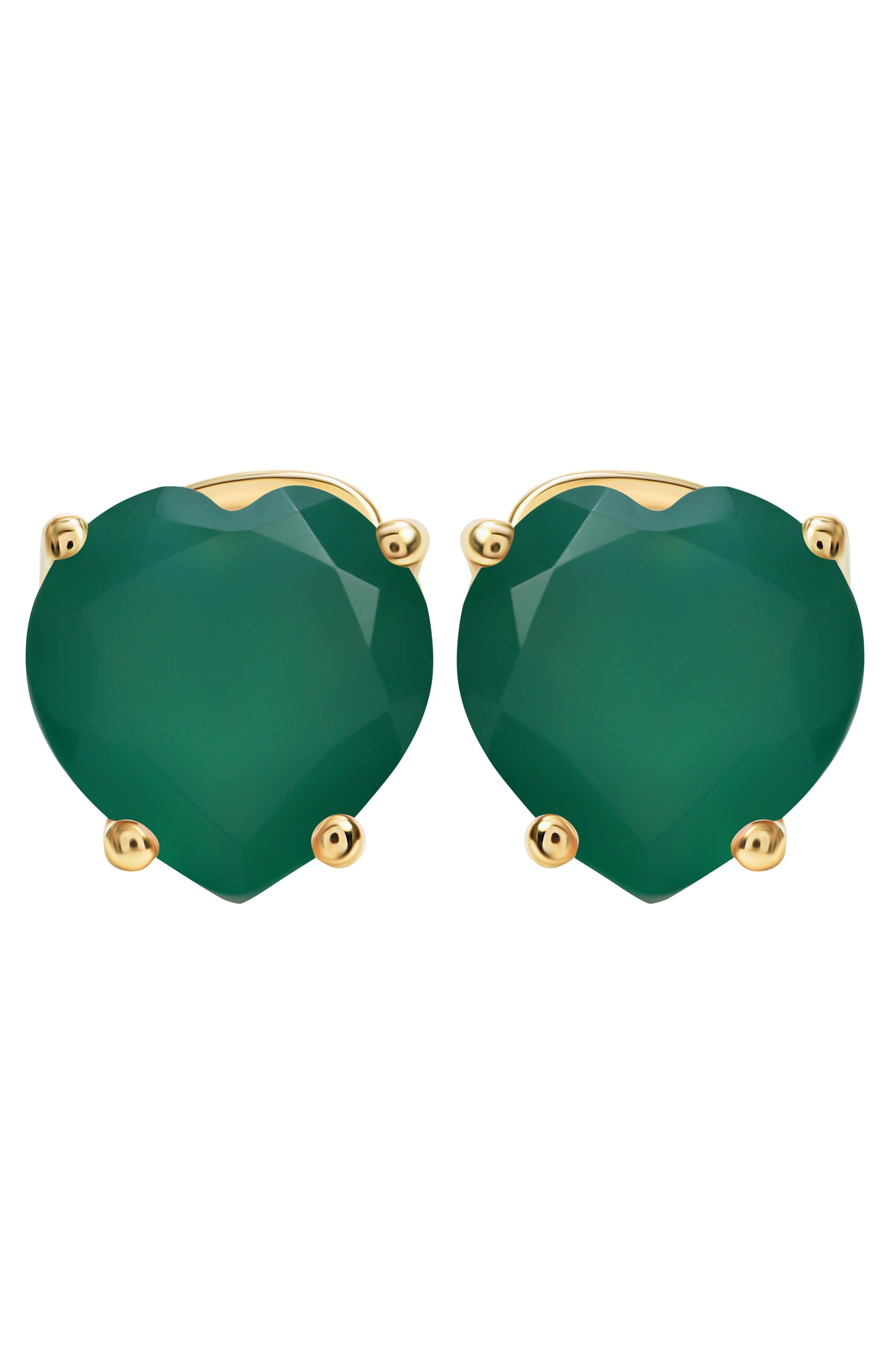 Серьги-пусеты с агатами cartoon hearts MOONKA, арт. HRT-925YG-ST-AGT-GR, фото 1