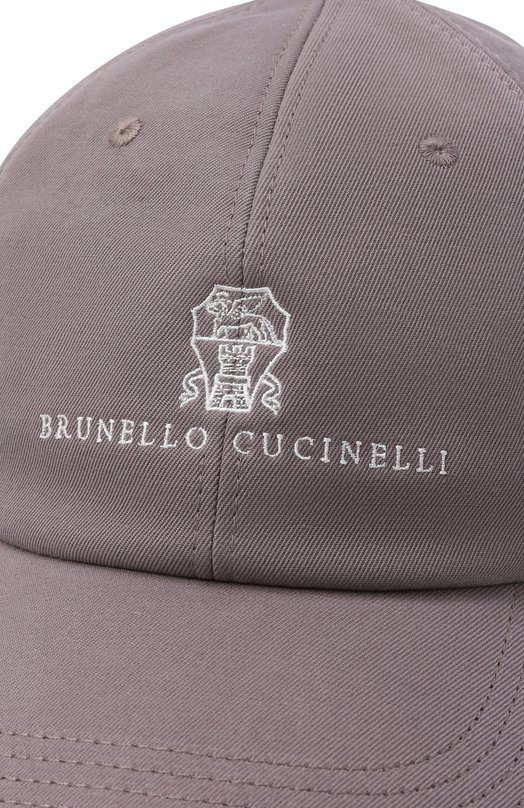 Хлопковая бейсболка Brunello Cucinelli M252D9850 Серый  M252D9850 Фото 3