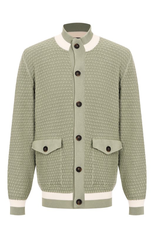 Хлопковый кардиган Kiton UMK065504 Зелёный UMK065504