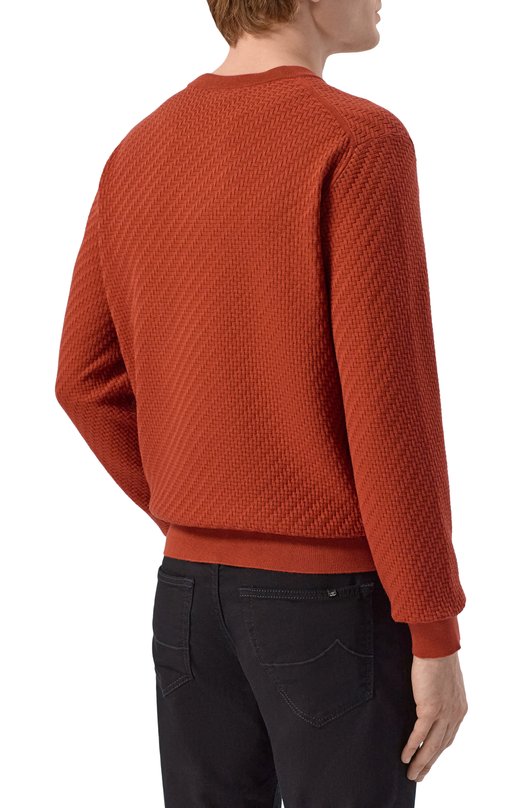 Джемпер из хлопка и шелка Brioni UMQ90L/PAK22 Красный  UMQ90L/PAK22 Фото 4