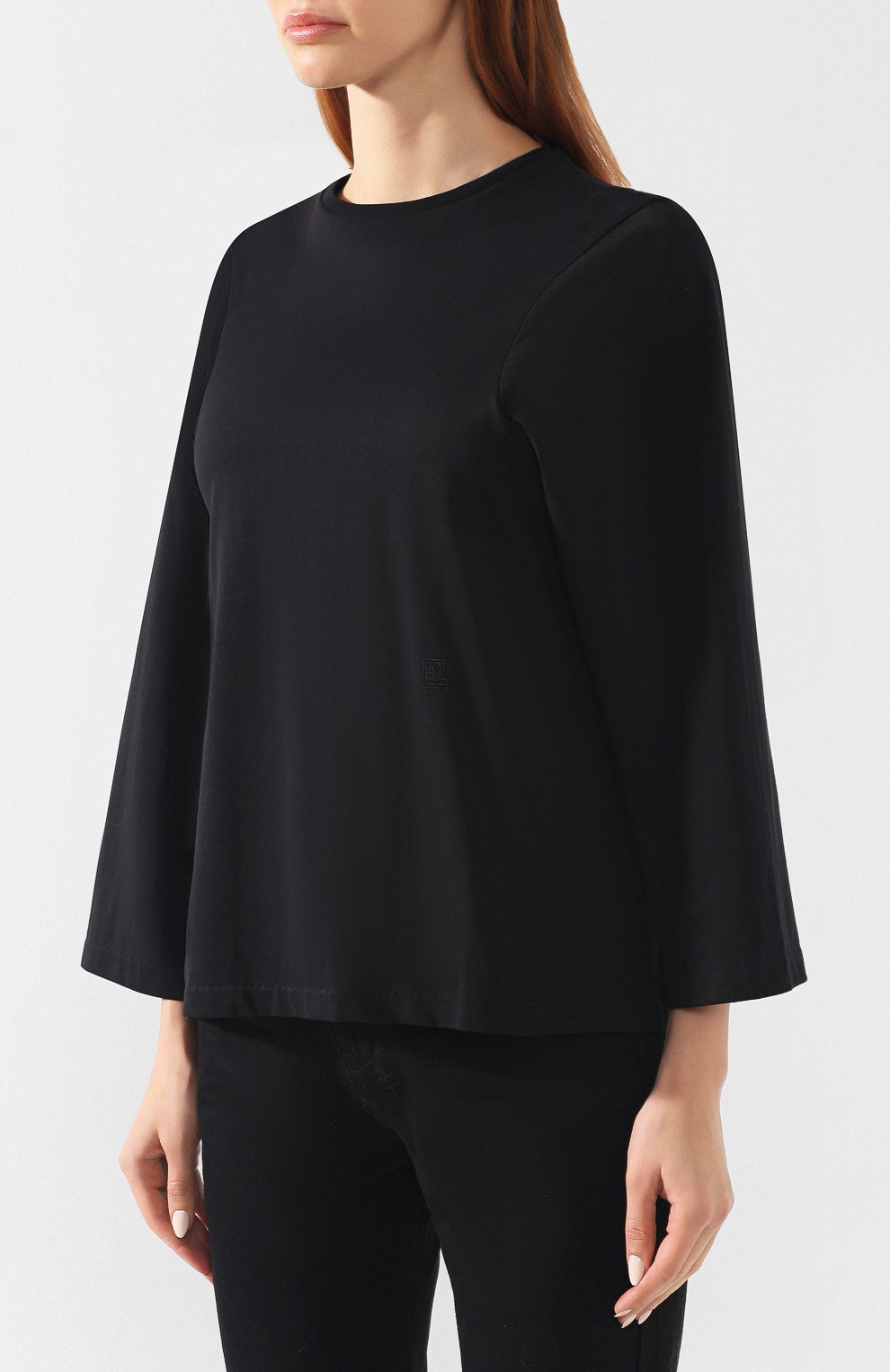 Хлопковый лонгслив TOTEME черного цвета по цене 13400 руб., арт. ESPERA L0NG SLEEVE 193-440-770, фото 3 Хлопковый лонгслив TOTEME, арт. ESPERA L0NG SLEEVE 193-440-770, фото 3