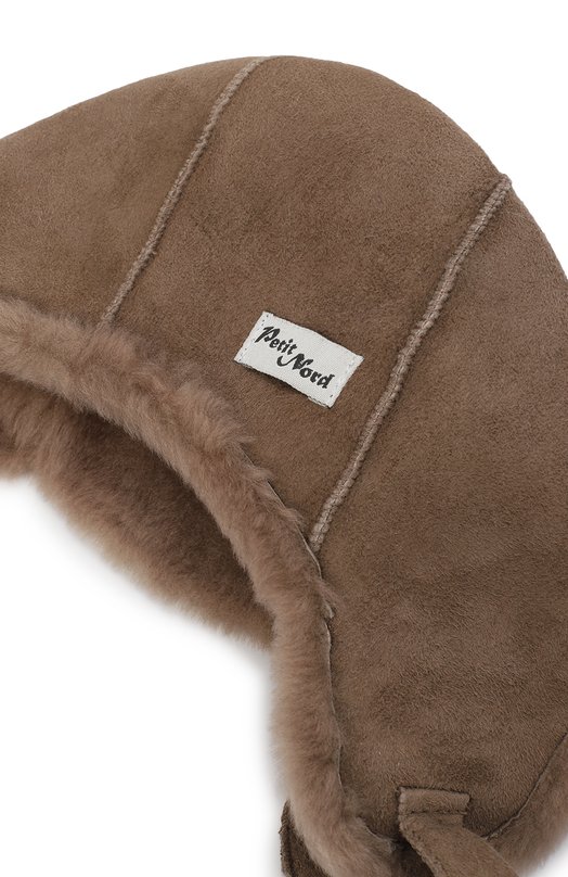 Шапка-ушанка из овчины Petit Nord Бежевый, фото 3