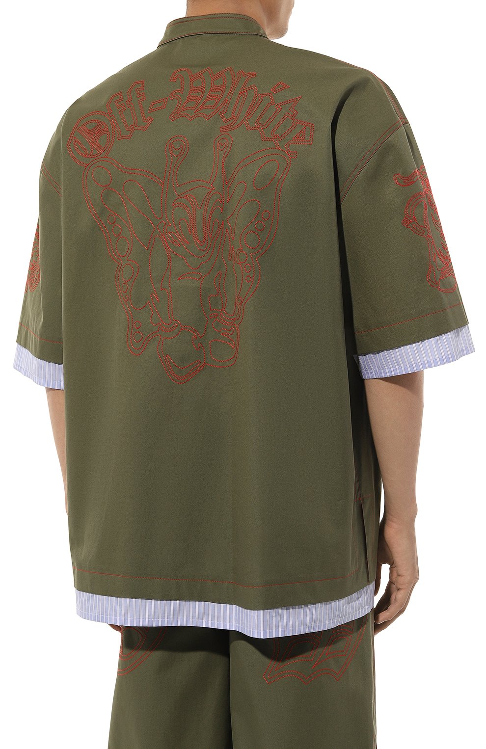 Хлопковая рубашка OFF-WHITE, арт. 0MGG005F24FAB001, фото 4