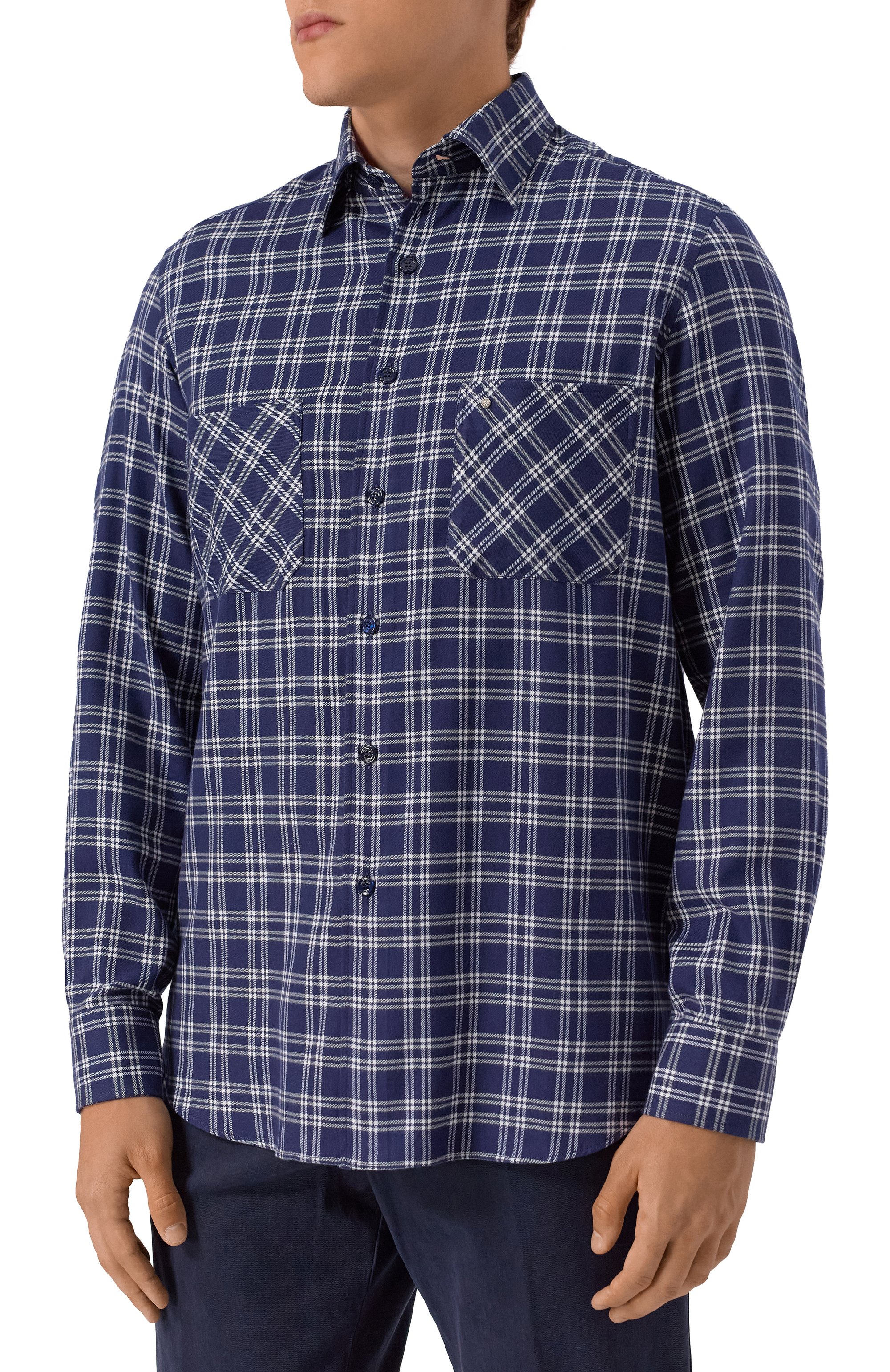 Рубашка из хлопка и лиоцелла STEFANO RICCI темно-синего цвета по цене 109000 руб., арт. SP008058/BN2821, фото 3 Рубашка из хлопка и лиоцелла STEFANO RICCI, арт. SP008058/BN2821, фото 3