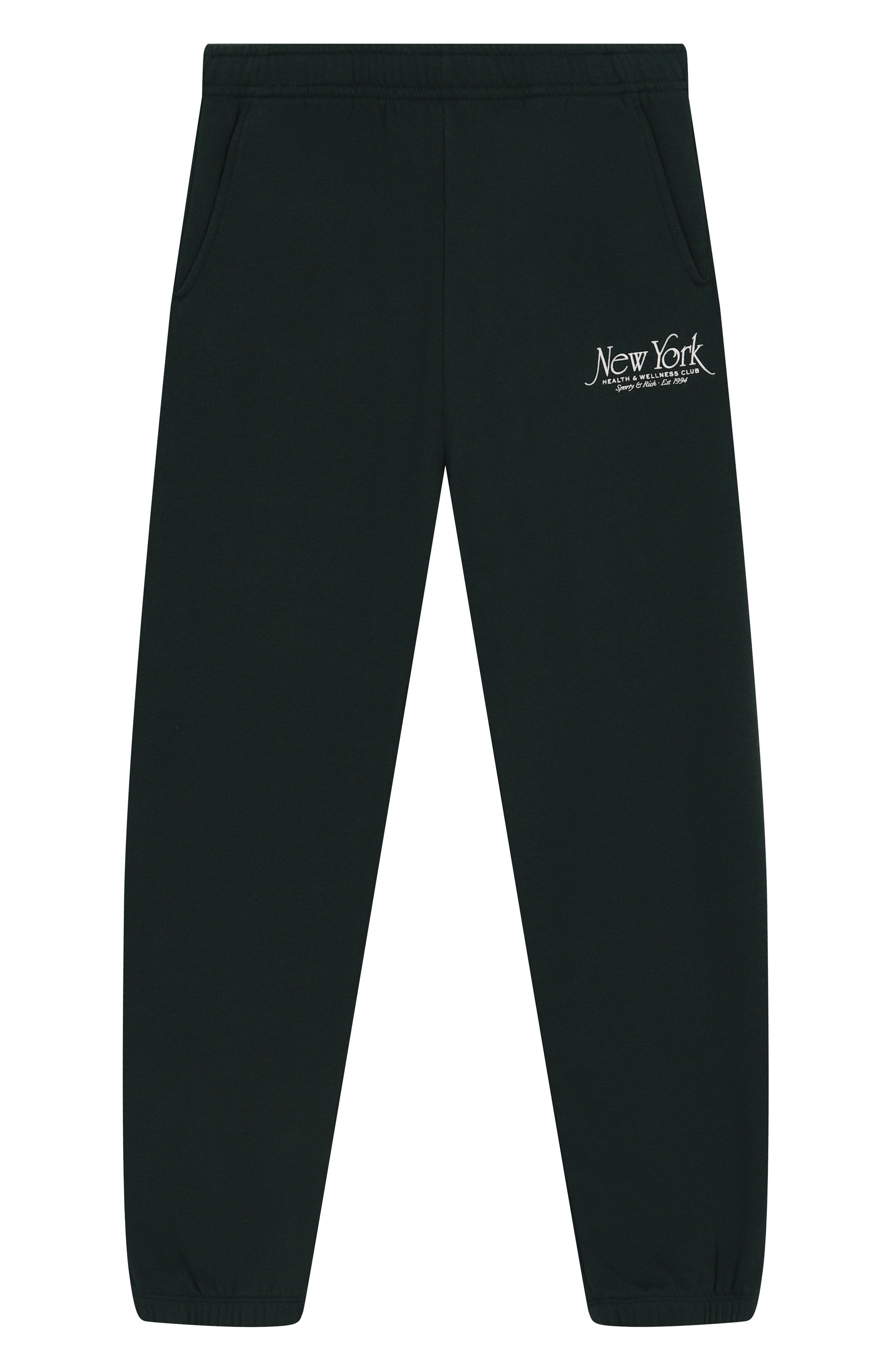 Джоггеры SPORTY AND RICH темно-зеленого цвета по цене 13950 руб., арт. PA037606508GR10, фото 1 Джоггеры SPORTY AND RICH, арт. PA037606508GR10, фото 1