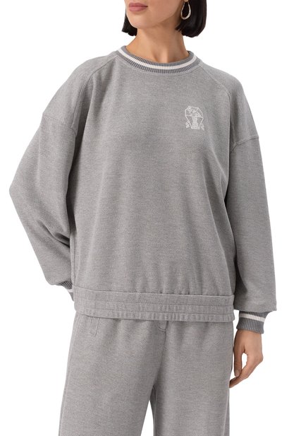 Свитшот из вискозы и хлопка BRUNELLO CUCINELLI, арт. MP930SN900, фото 3