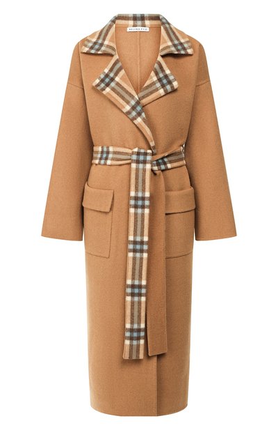 Двустороннее пальто REJINA PYO бежевого цвета по цене 106500 руб., арт. A080/W00L CHECK, фото 1 Двустороннее пальто REJINA PYO, арт. A080/W00L CHECK, фото 1