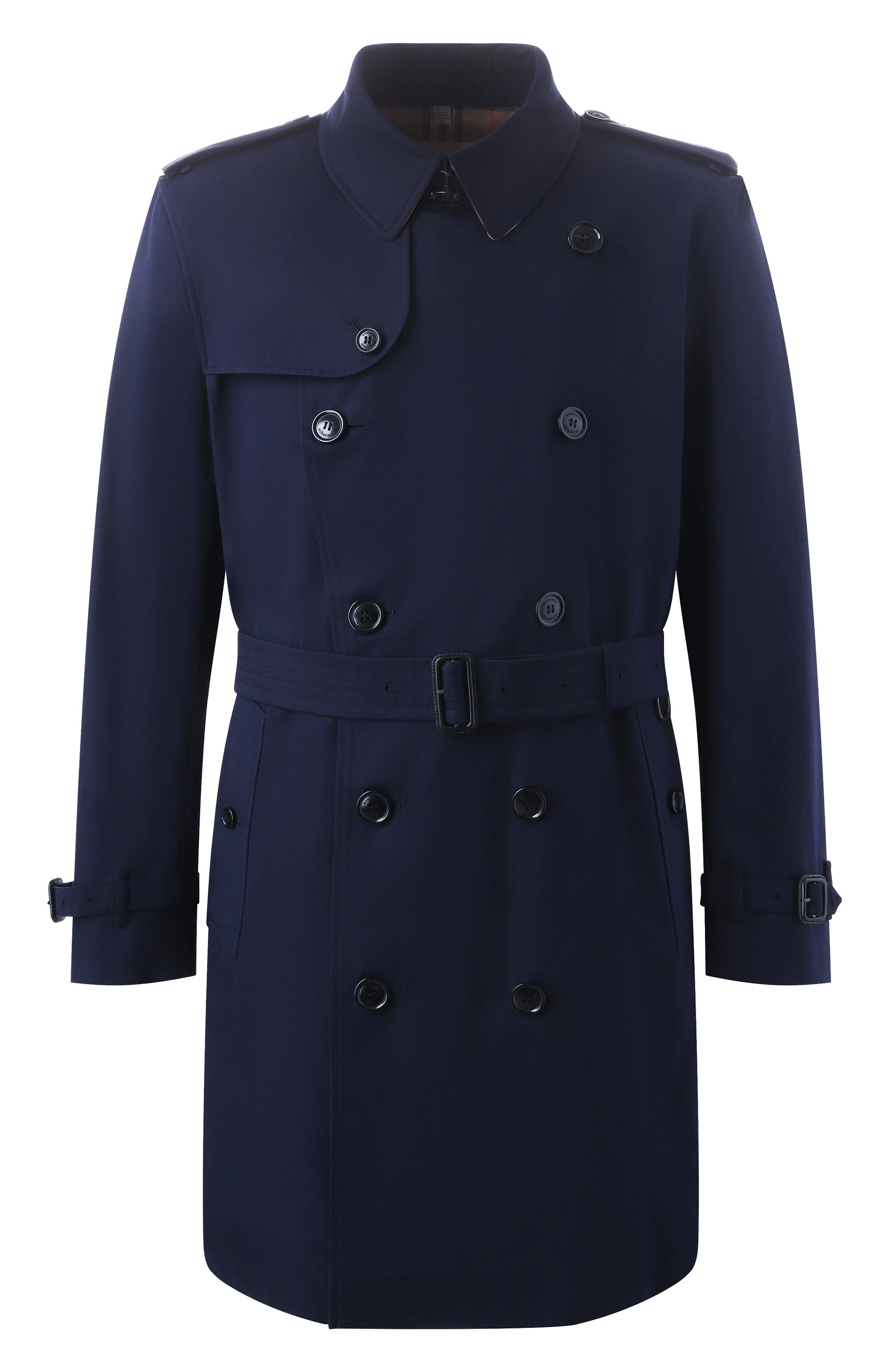 Хлопковый тренч BURBERRY темно-синего цвета по цене 311000 руб., арт. 8079387, фото 1 Хлопковый тренч BURBERRY, арт. 8079387, фото 1