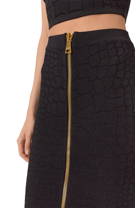 Юбка из вискозы Balmain FF0LC290/KJ14 Чёрный  FF0LC290/KJ14 Фото 5
