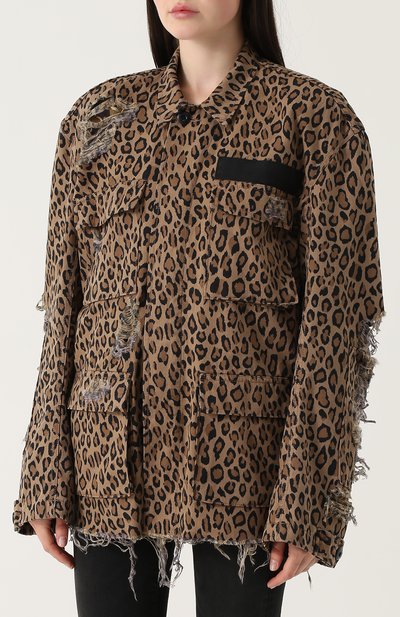 Куртка с потертостями и леопардовым принтом R13, арт. R13W2011-10, фото 3