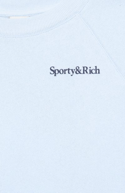 Свитшот SPORTY AND RICH голубого цвета по цене 15150 руб., арт. WS07675300BL90, фото 3 Свитшот SPORTY AND RICH, арт. WS07675300BL90, фото 3