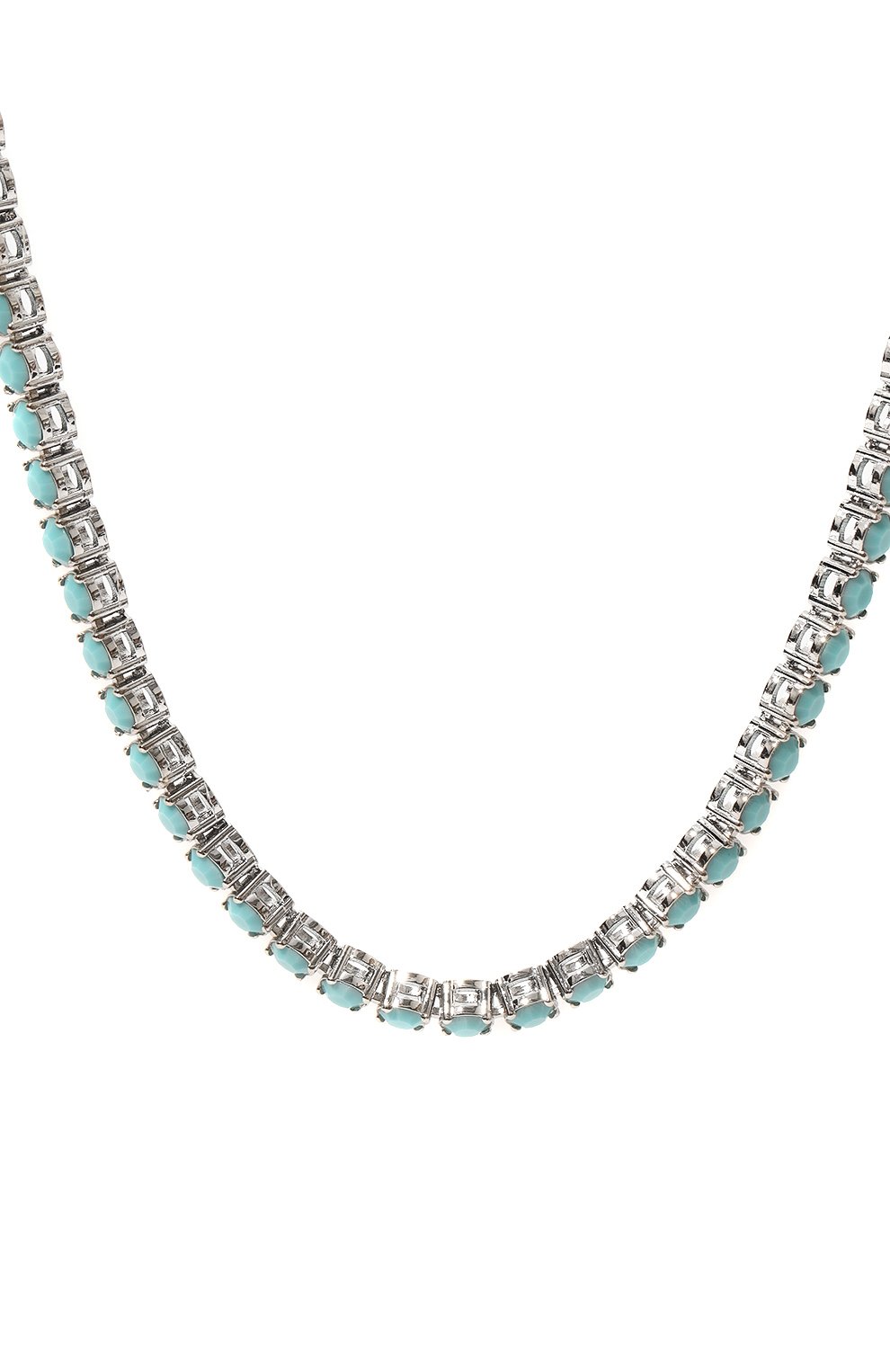 Колье tennis AMINA MUADDI бирюзового цвета по цене 76600 руб., арт. TENNIS NECKLACE, фото 3 Колье tennis AMINA MUADDI, арт. TENNIS NECKLACE, фото 3