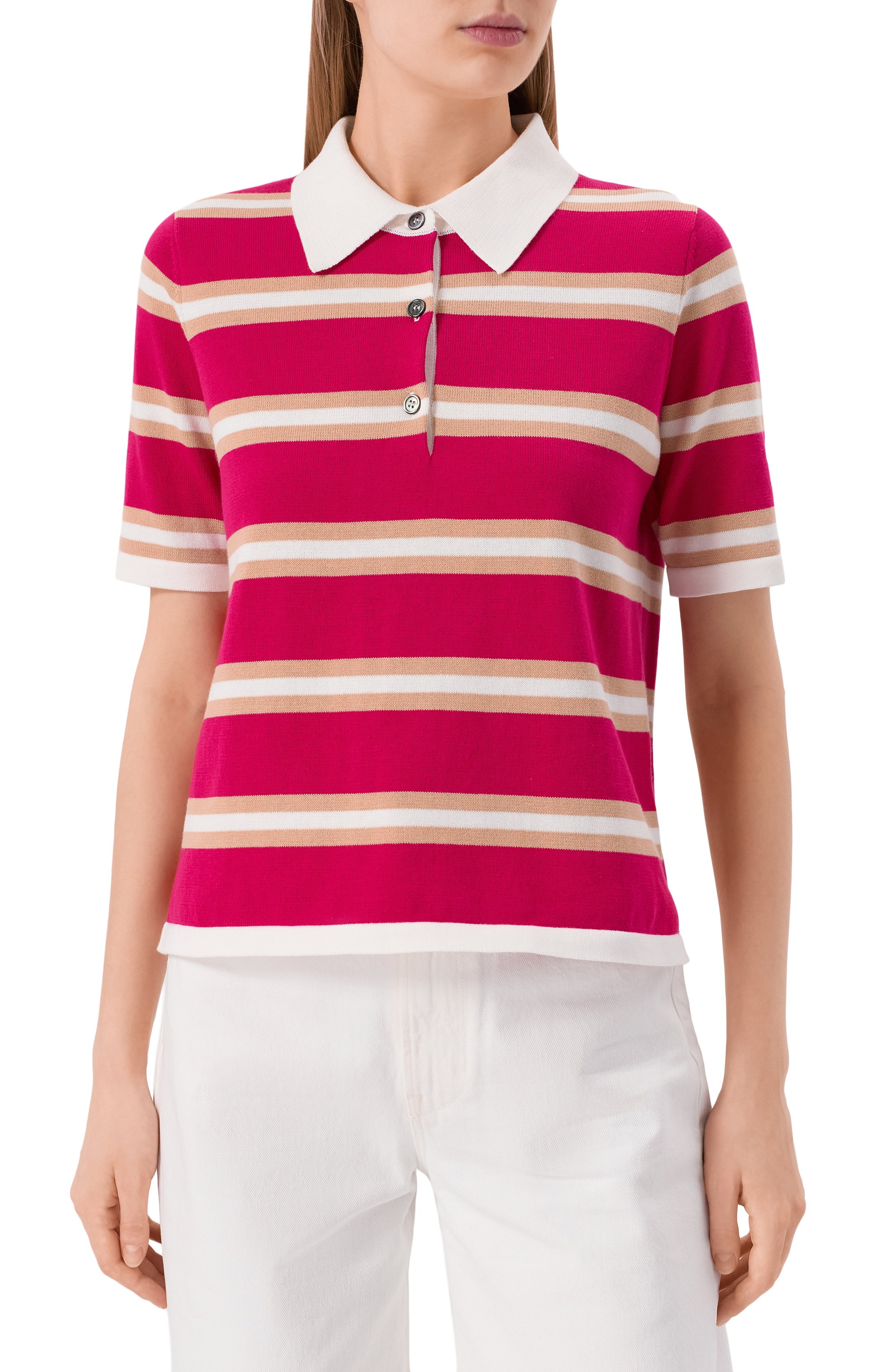 Хлопковое поло ADDICTED розового цвета по цене 16700 руб., арт. TS2506.712-713, фото 3 Хлопковое поло ADDICTED, арт. TS2506.712-713, фото 3