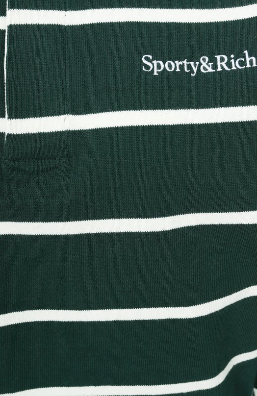 Хлопковое поло Sporty and Rich ST008606300GR51 Зелёный  ST008606300GR51 Фото 6