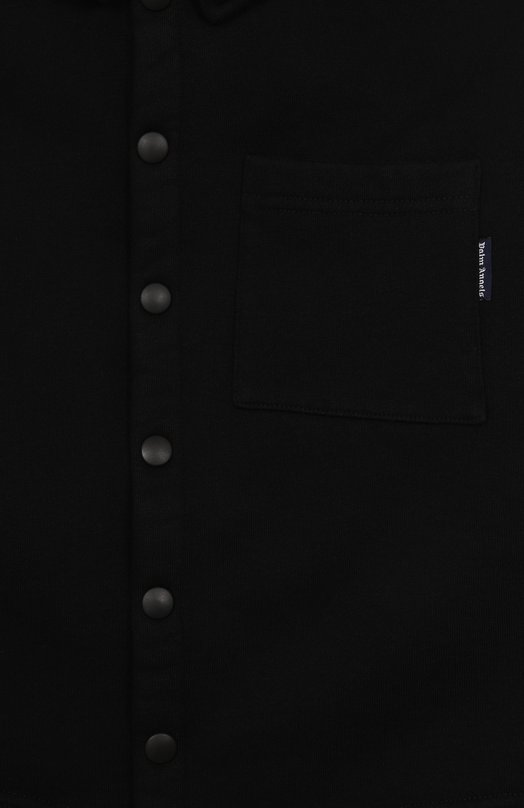 Хлопковая куртка-рубашка Palm Angels PBES002F25FLE001 Чёрный  PBES002F25FLE001 Фото 3