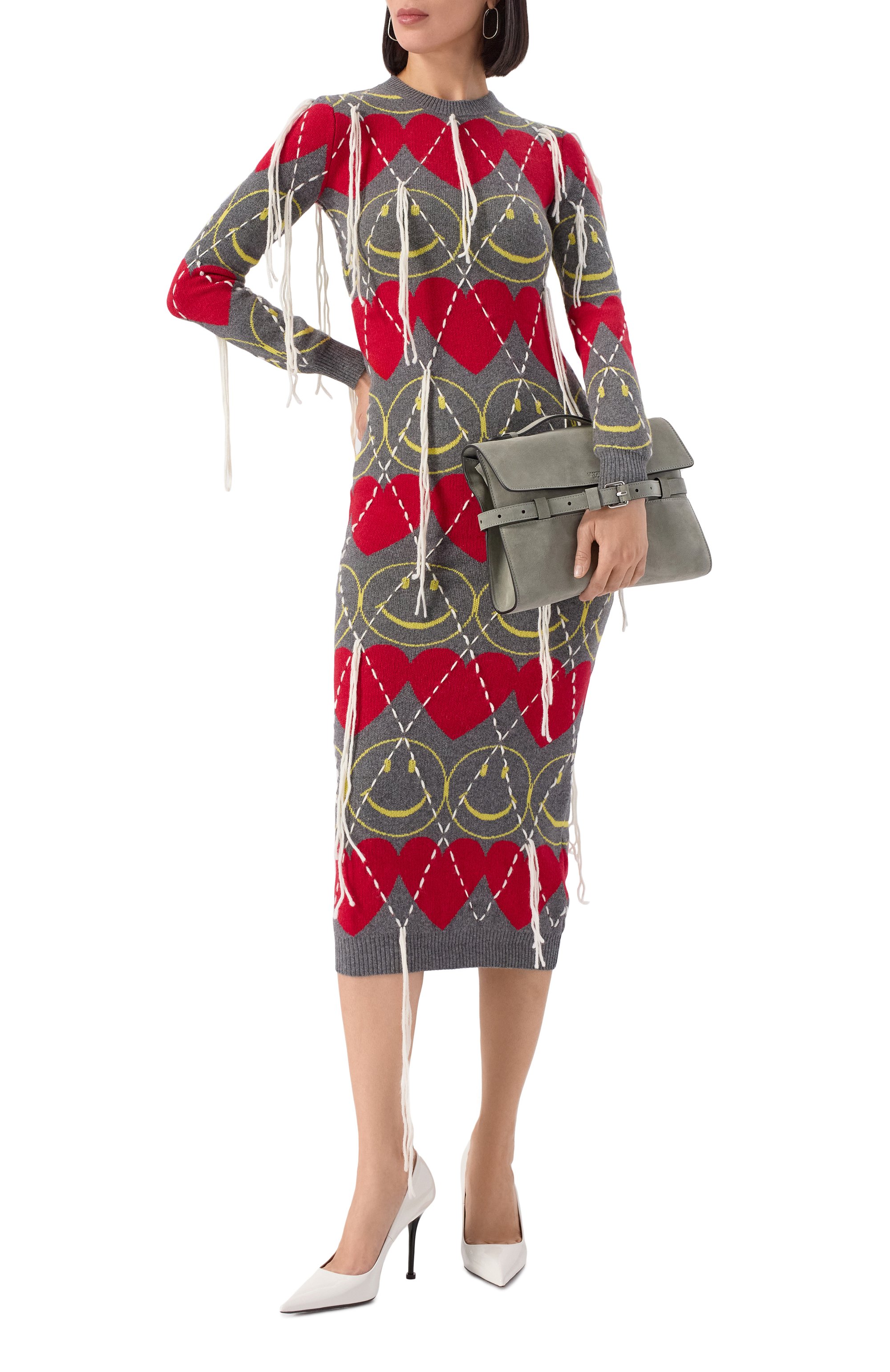 Платье из шерсти и вискозы moschino x smiley MOSCHINO, арт. A0484/5502, фото 2