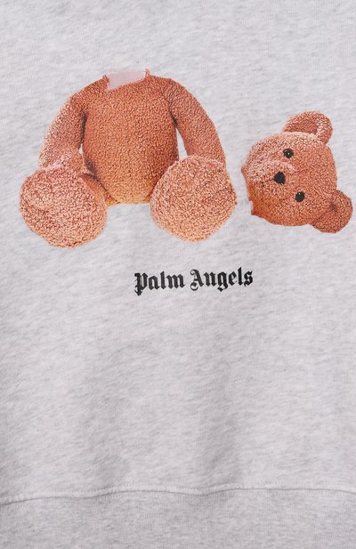 Хлопковое худи PALM ANGELS светло-серого цвета по цене 32050 руб., арт. PBBB012C99FLE002, фото 3 Хлопковое худи PALM ANGELS, арт. PBBB012C99FLE002, фото 3