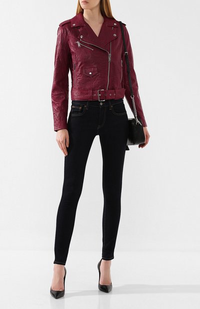 Кожаная куртка MICHAEL MICHAEL KORS бордового цвета по цене 49200 руб., арт. MU82HYG2A3, фото 2 Кожаная куртка MICHAEL MICHAEL KORS, арт. MU82HYG2A3, фото 2
