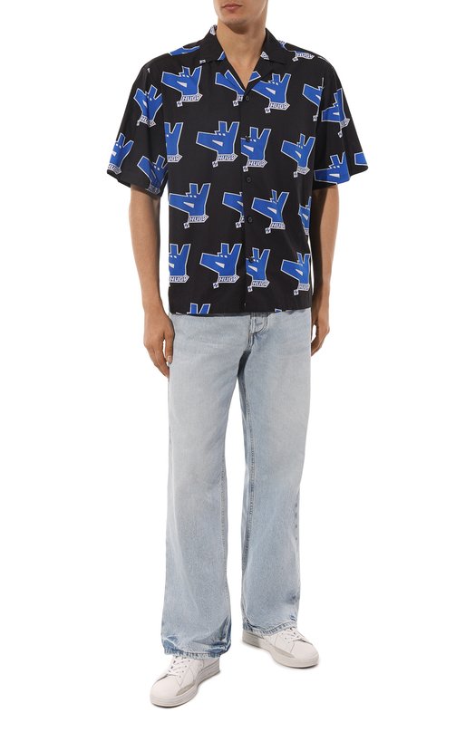 Хлопковая рубашка HUGO Blue Чёрный, фото 2