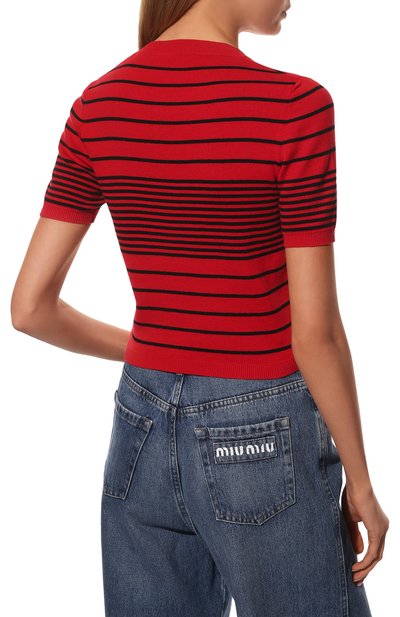 Хлопковый пуловер MIU MIU, арт. MML566-10KB-F0927, фото 4