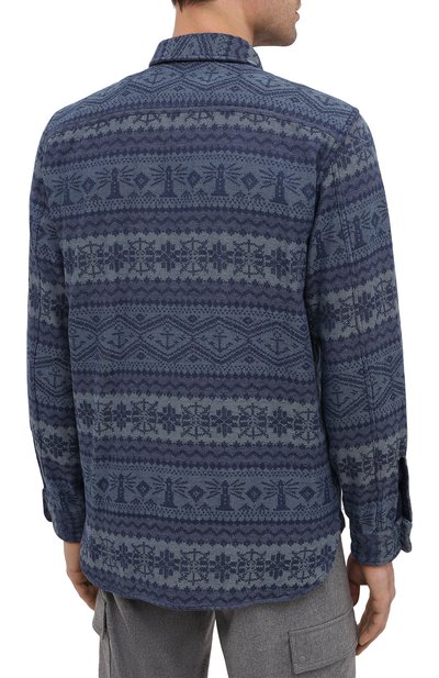 Хлопковая рубашка RRL синего цвета по цене 32400 руб., арт. 782799927, фото 4 Хлопковая рубашка RRL, арт. 782799927, фото 4