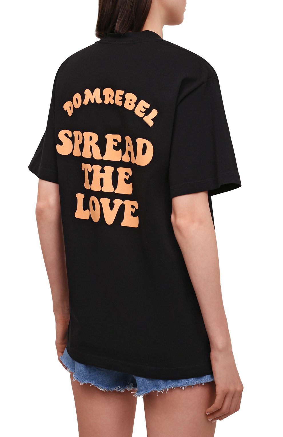 Хлопковая футболка DOMREBEL черного цвета по цене 14200 руб., арт. LUV/0VER TEE/W, фото 4 Хлопковая футболка DOMREBEL, арт. LUV/0VER TEE/W, фото 4